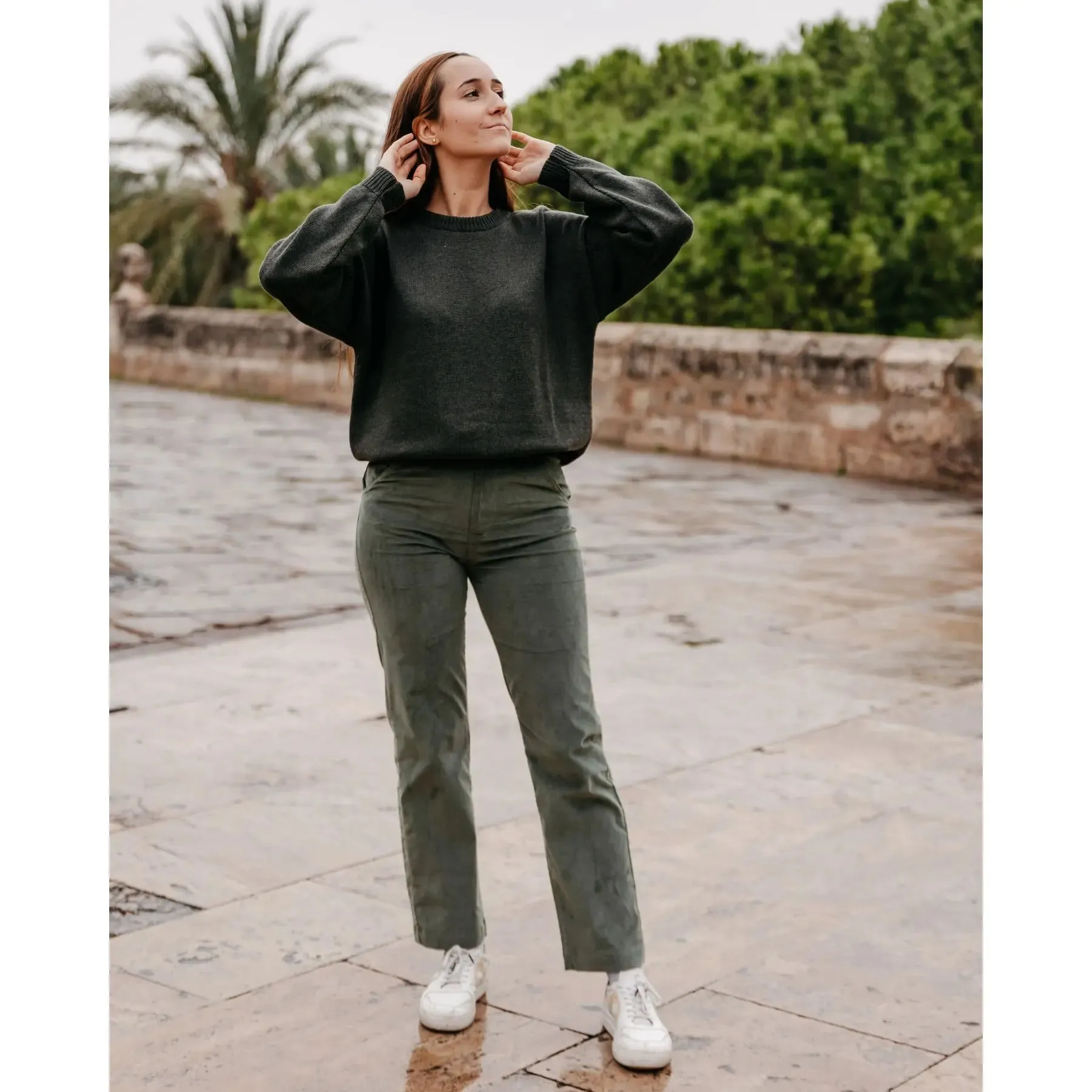 Pantalón pana verde