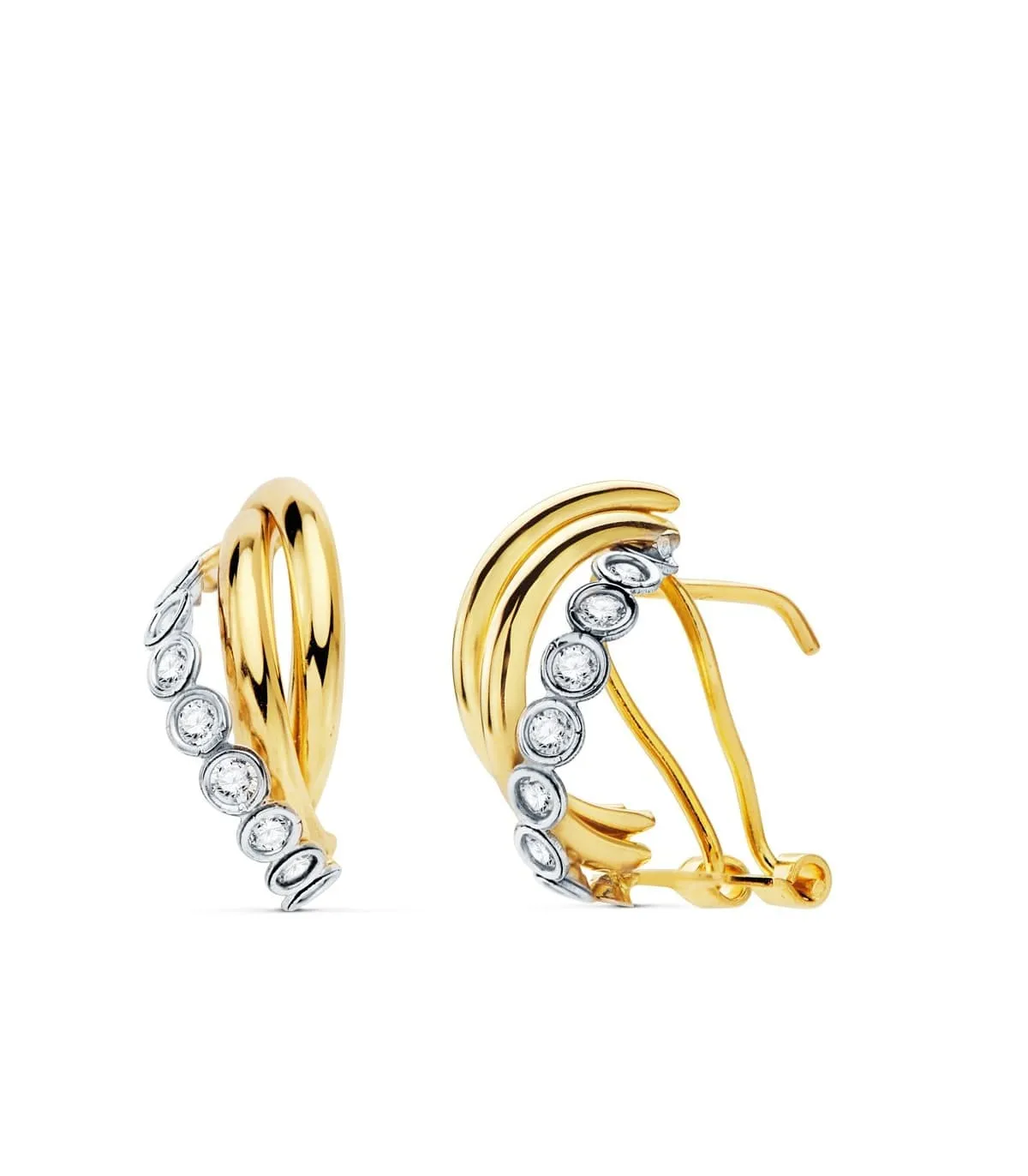 Pendientes de mujer Cecilia Oro Bicolor 18K