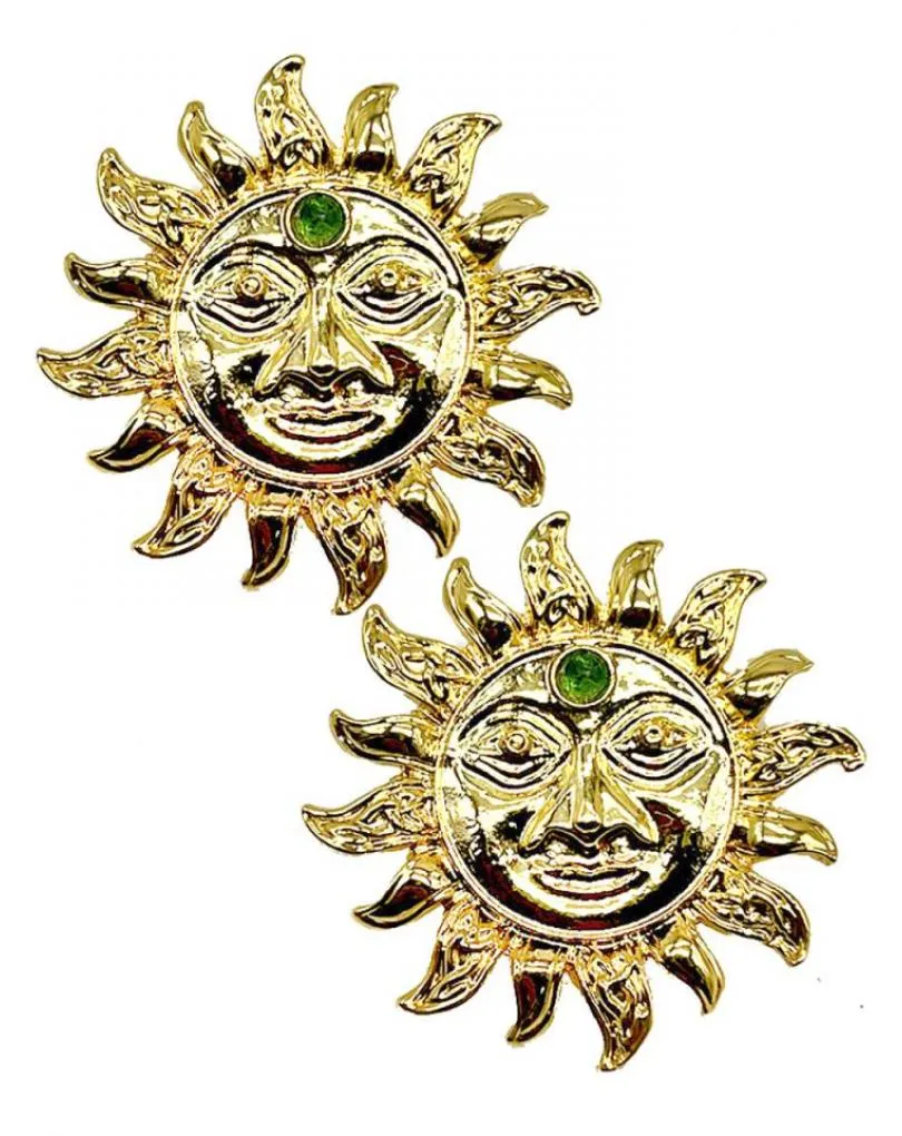 PENDIENTES DORADOS DE SOLES VISTOSOS E ILUMINA TU NOCHE