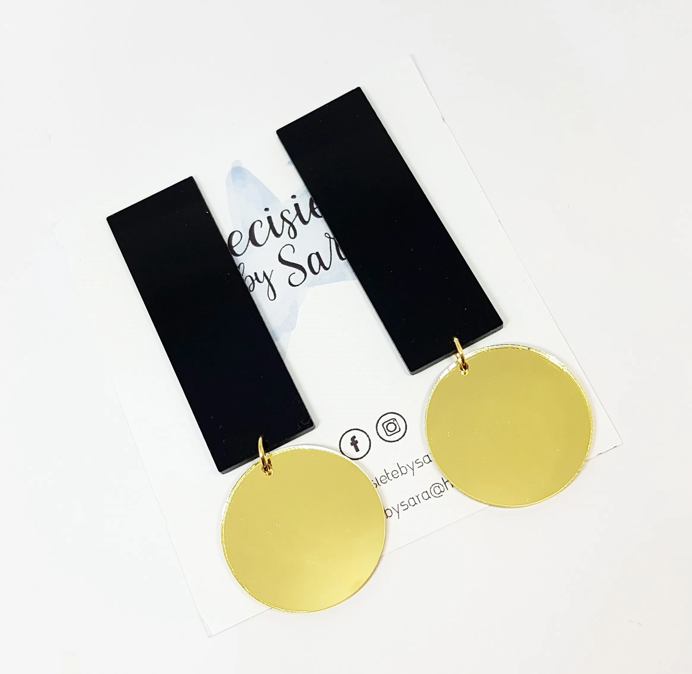 Pendientes Exclamación Negro/Dorado