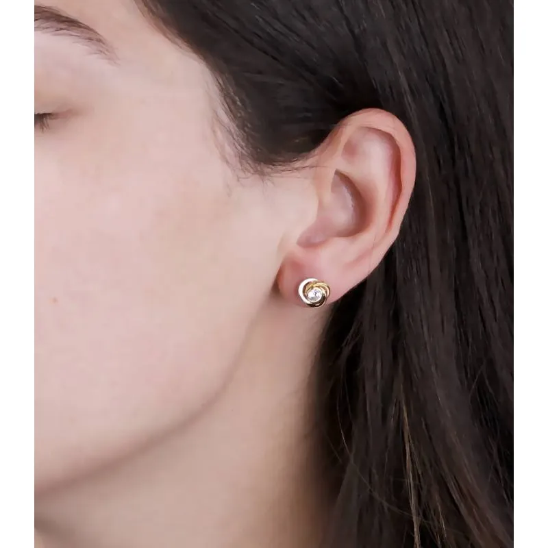 PENDIENTES "NODI" ORO TRICOLOR 18K