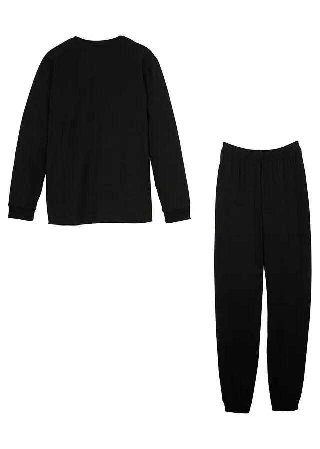 PIJAMA PARA NIñOS (2 PIEZAS) NEGRONARANJA NEóN