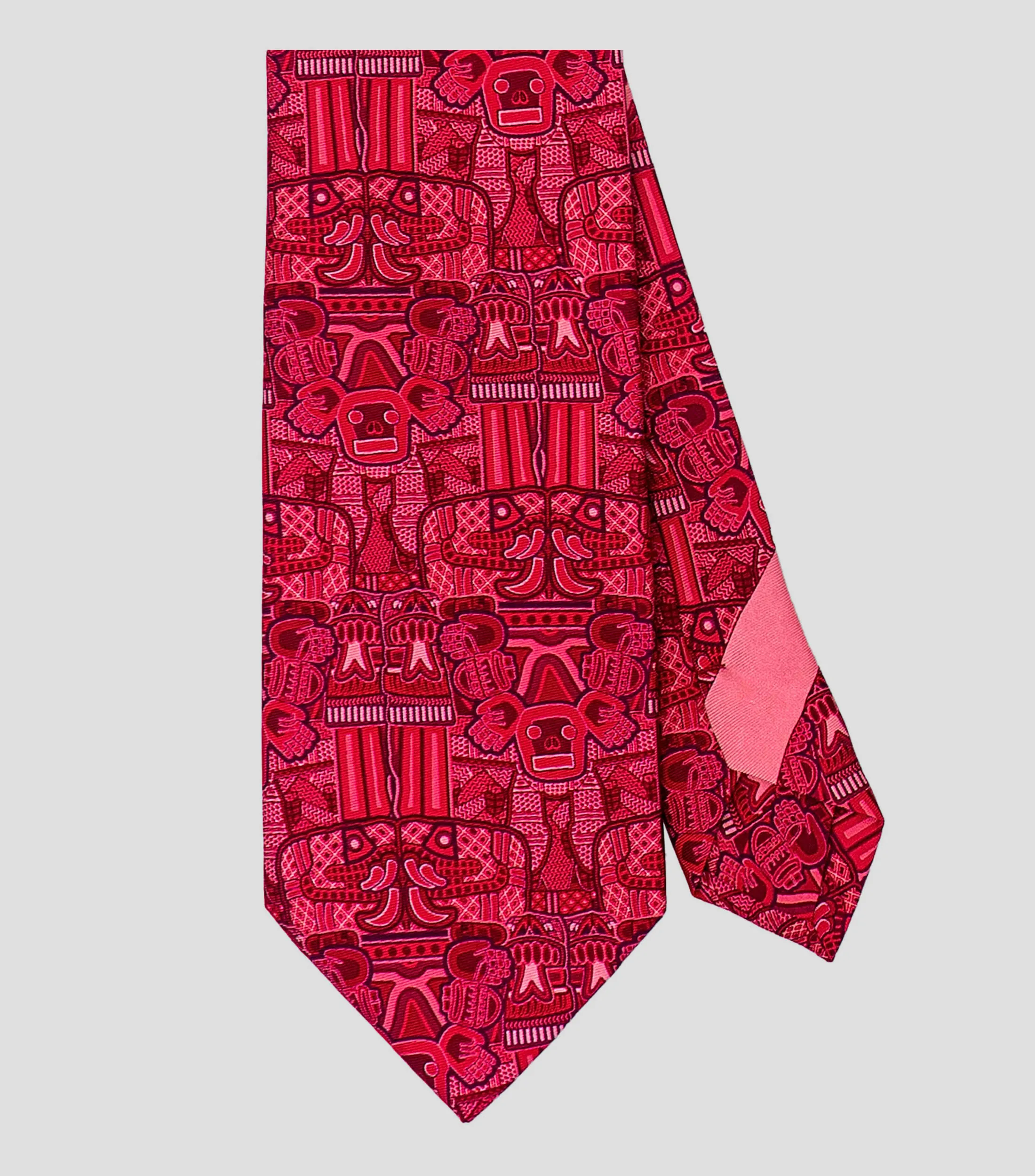 Pineda Covalin Corbata ancha en seda con Coatlicue