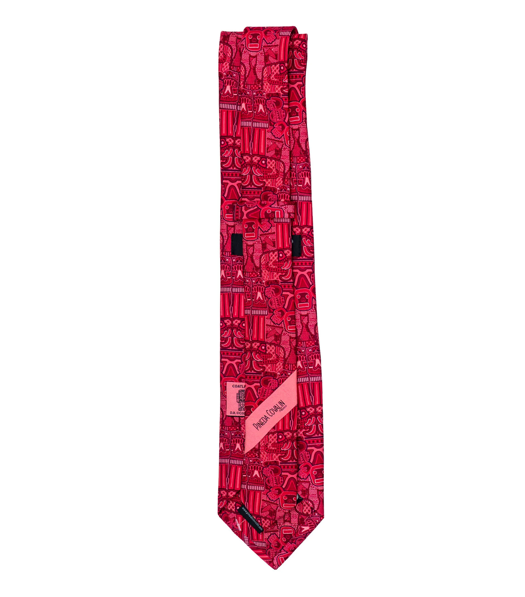 Pineda Covalin Corbata ancha en seda con Coatlicue