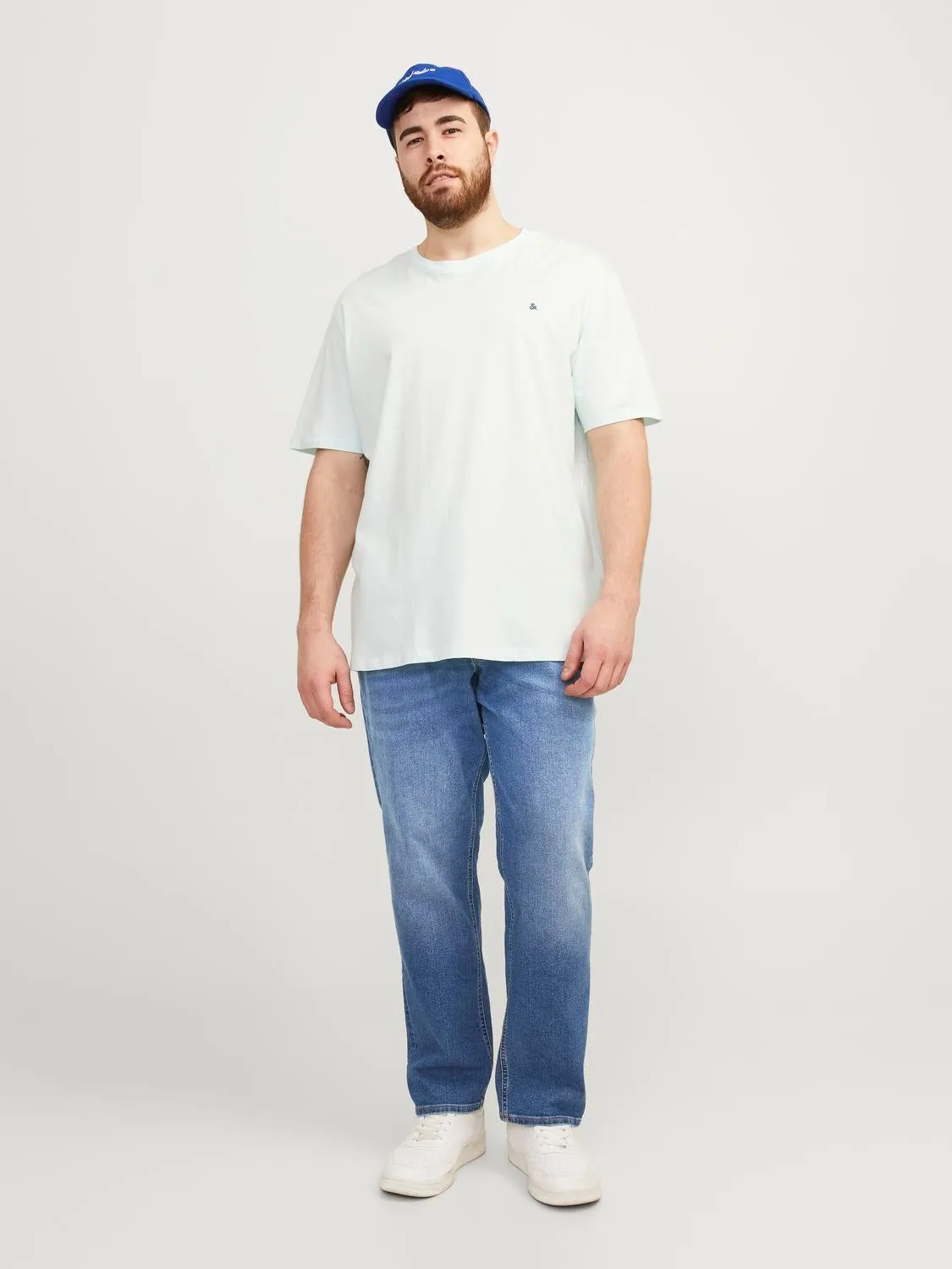 Plus Size JJIGLENN JJORIGINAL MF 071 PLS Vaqueros de corte slim | Azul intermedio | Jack & Jones®