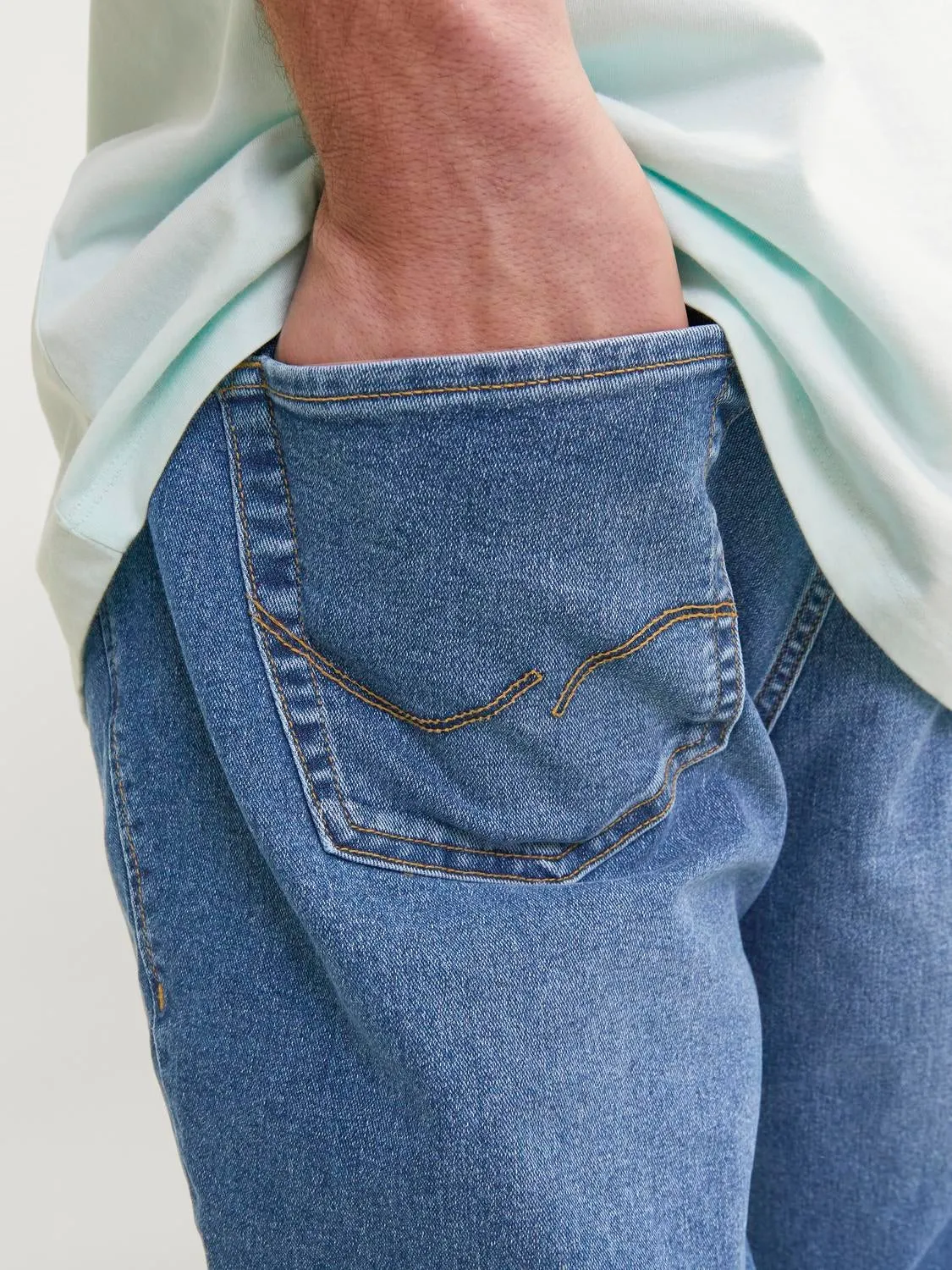 Plus Size JJIGLENN JJORIGINAL MF 071 PLS Vaqueros de corte slim | Azul intermedio | Jack & Jones®