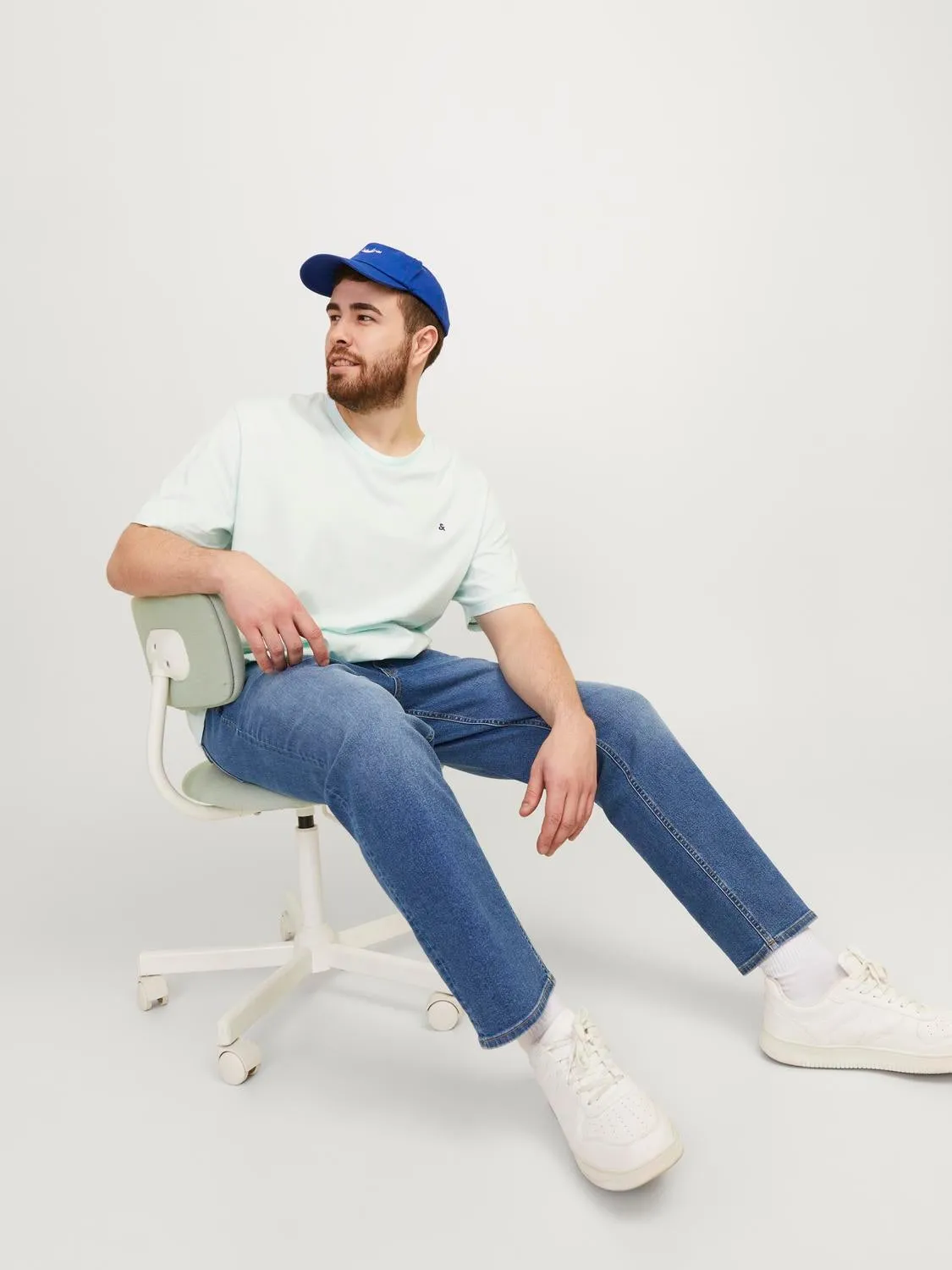 Plus Size JJIGLENN JJORIGINAL MF 071 PLS Vaqueros de corte slim | Azul intermedio | Jack & Jones®