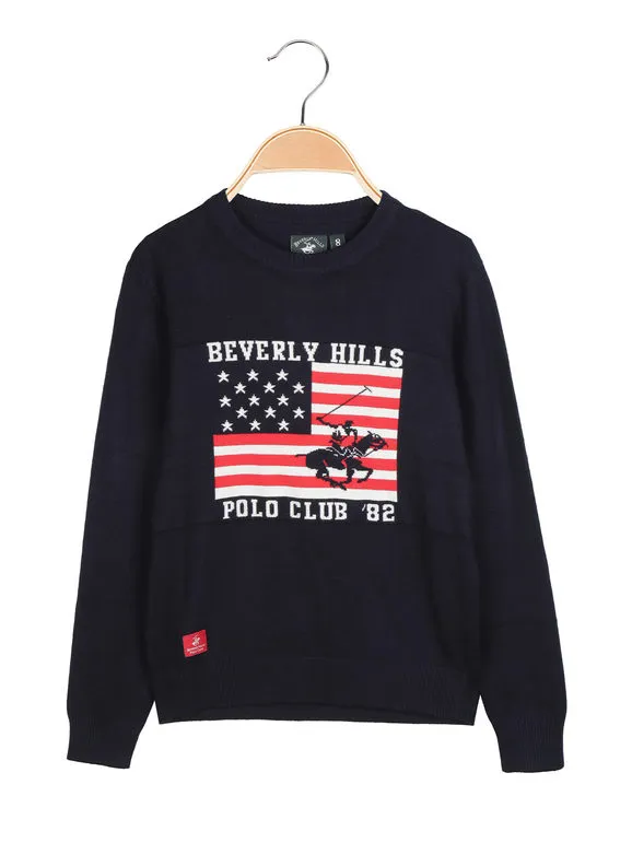 Polo Club Jersey de punto con cuello redondo para niño
