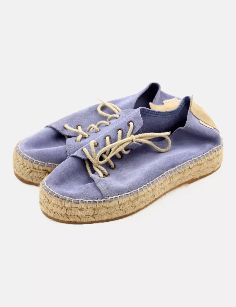 Pompell Zapatilla azul plataforma texturizada