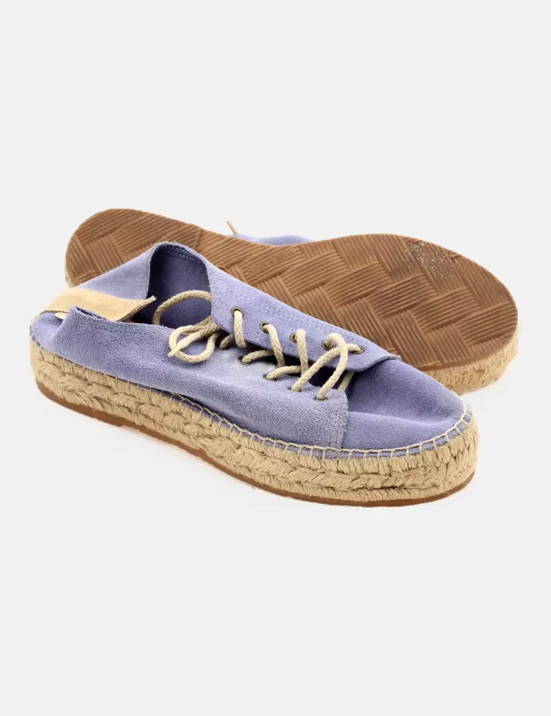 Pompell Zapatilla azul plataforma texturizada