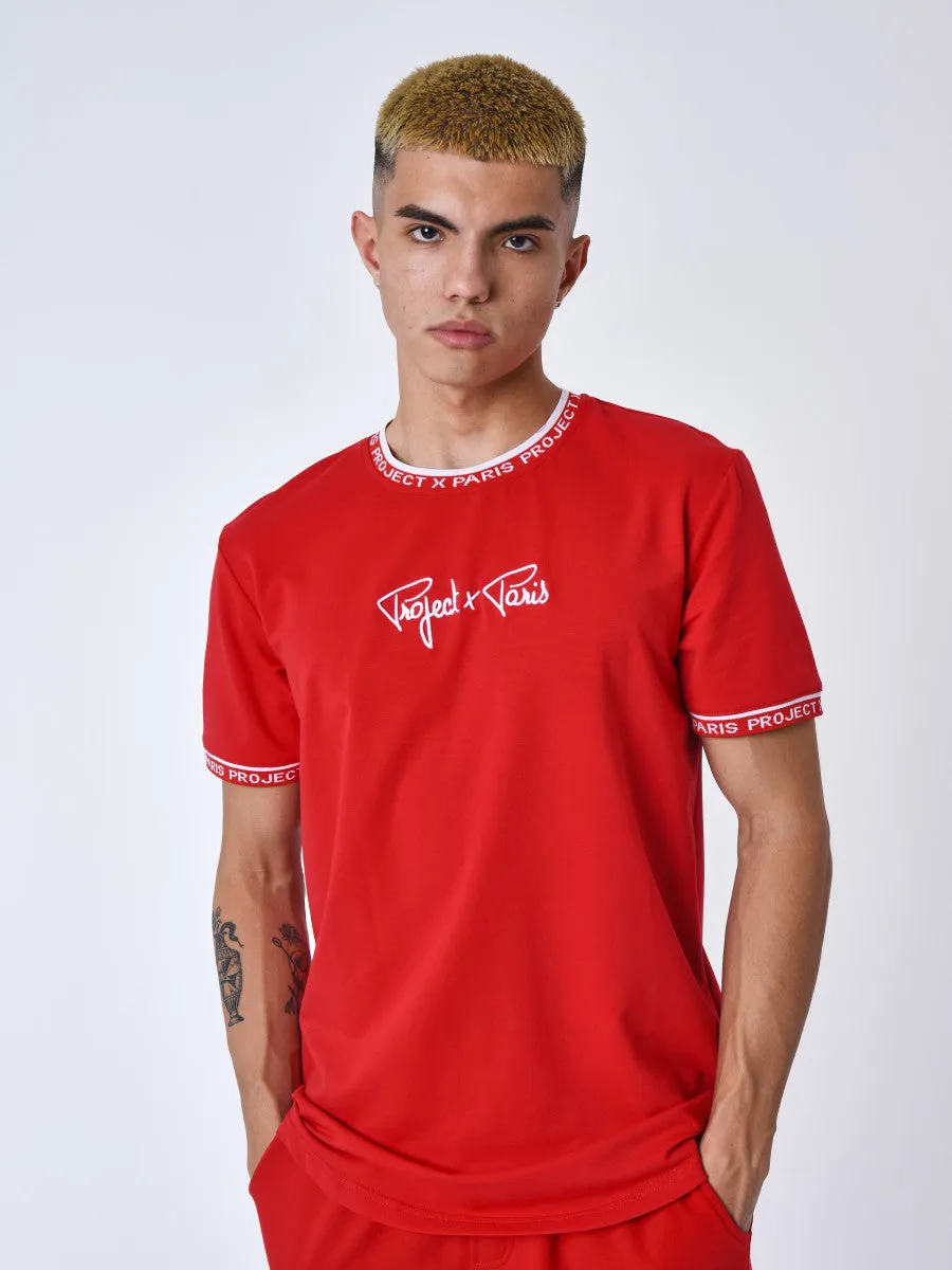 PROJECT X PARIS CAMISETA CON LOGOTIPO BORDADO  ROJO