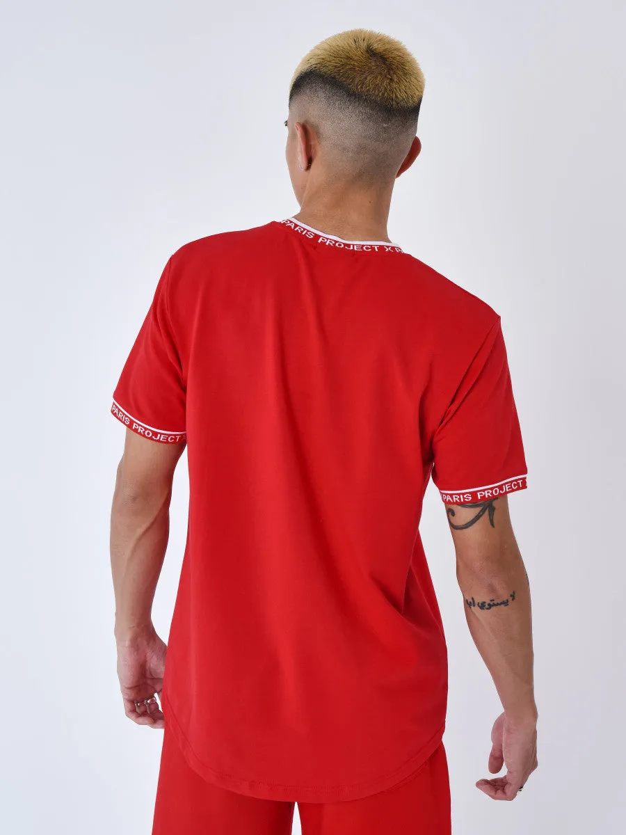 PROJECT X PARIS CAMISETA CON LOGOTIPO BORDADO  ROJO
