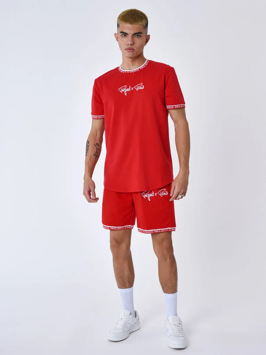 PROJECT X PARIS CAMISETA CON LOGOTIPO BORDADO  ROJO