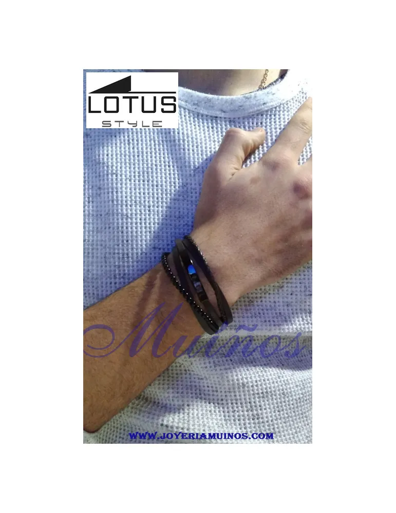 Pulsera Lotus Style hombre cuero Marrón LS2144