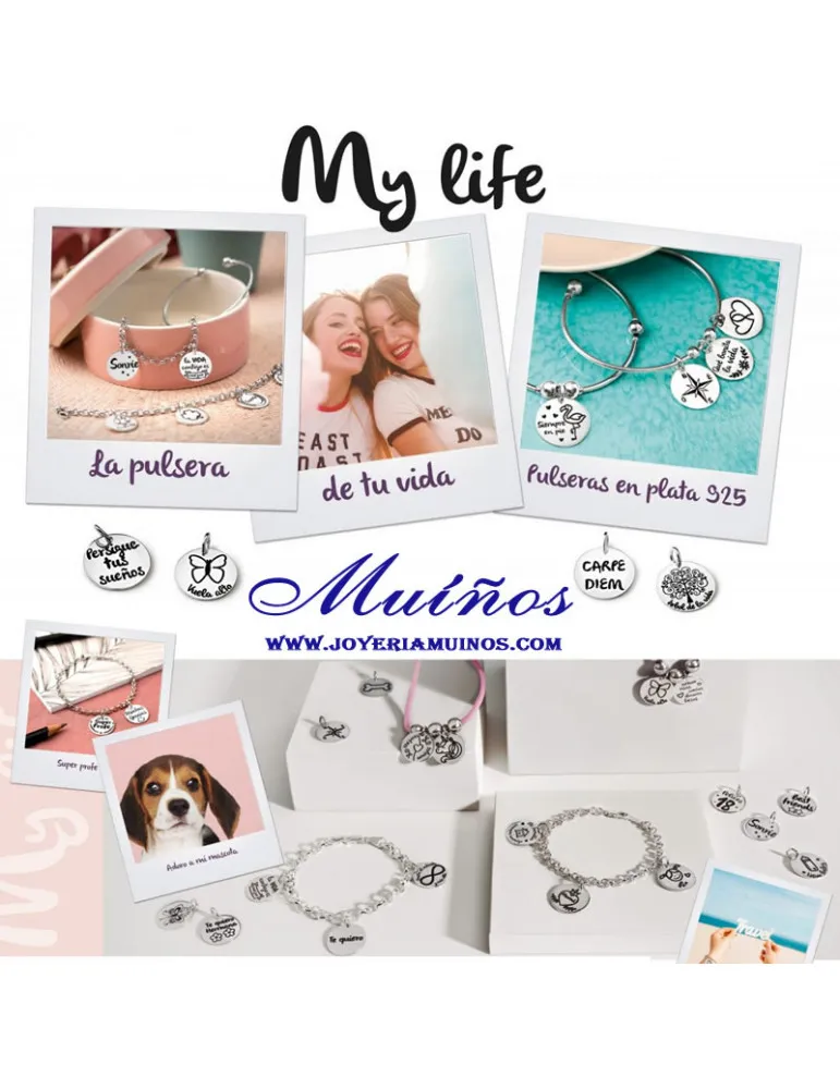 Pulsera Plata Rodiada Rolo My Life