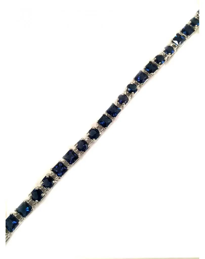 PULSERAS DE BISUTERIA FINA CON CIRCONITAS AZULES  BISUTERIA FINA ONLINE