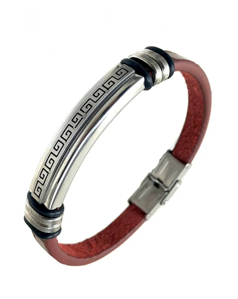 PULSERAS DE HOMBRE DE ACERO Y CORREA DIBUJO DE LAGARTO