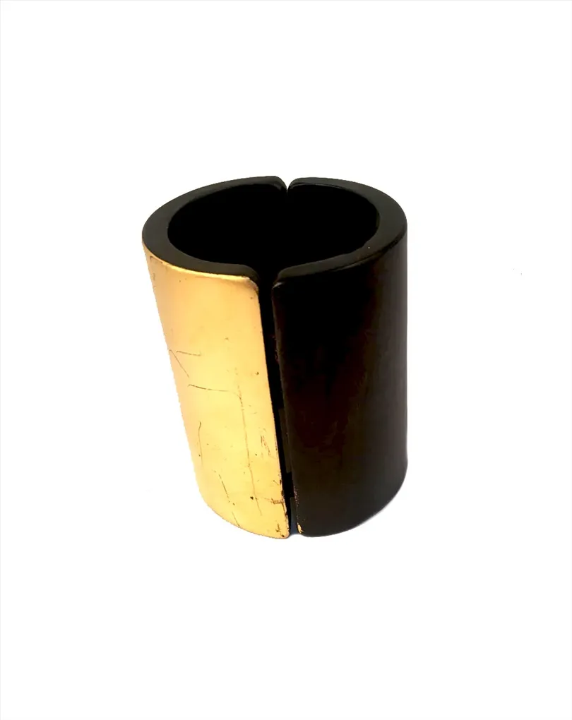 PULSERAS ETNICAS EN MADERA DE EBANO Y PAN DE ORO