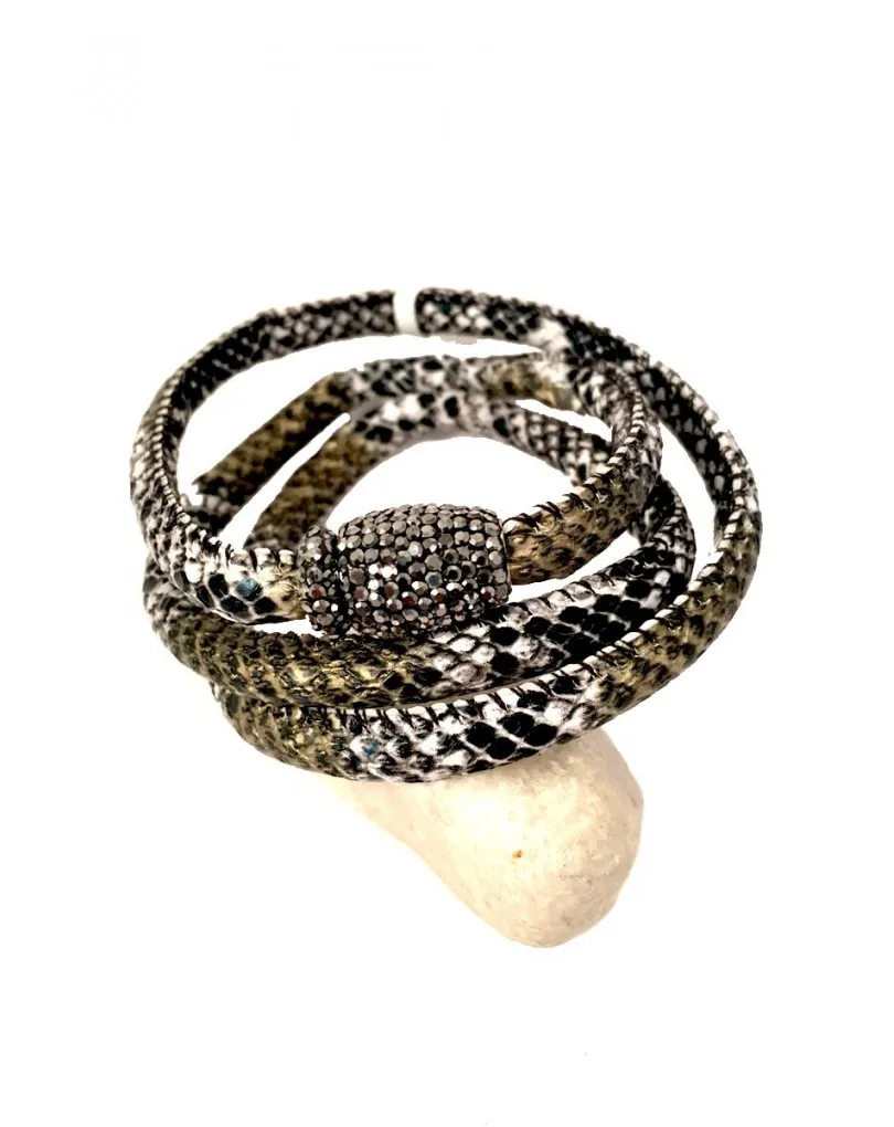 PULSERAS ORIGINALES EN ERROYABLES  CON CIERRE DE CRISTAL SWAROSKY IDEALES PARA HOMBRE O MUJER COLOR GRIS