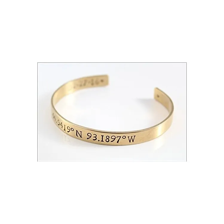 Pulseras para grabar de metal bañada en oro 18 k.