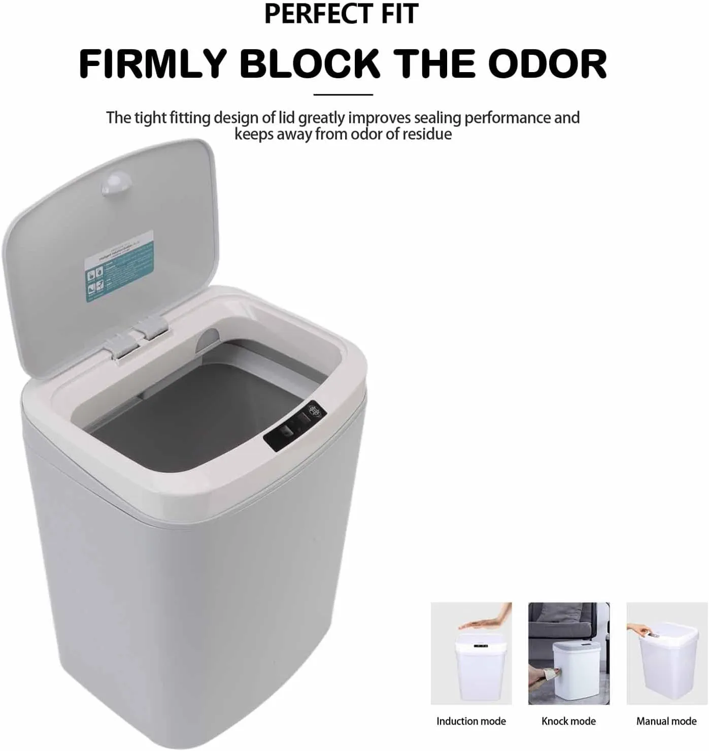 Qcwwy Bote de Basura  16L Inducción Infrarroja USB Recargable Sensor Automático Bote de Basura Bote de Basura con Tapa para el H