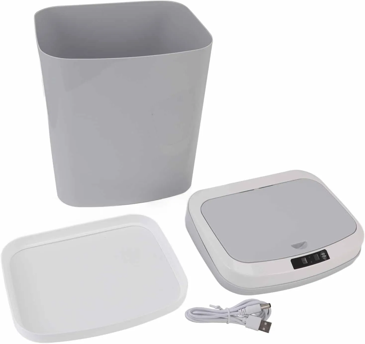 Qcwwy Bote de Basura  16L Inducción Infrarroja USB Recargable Sensor Automático Bote de Basura Bote de Basura con Tapa para el H