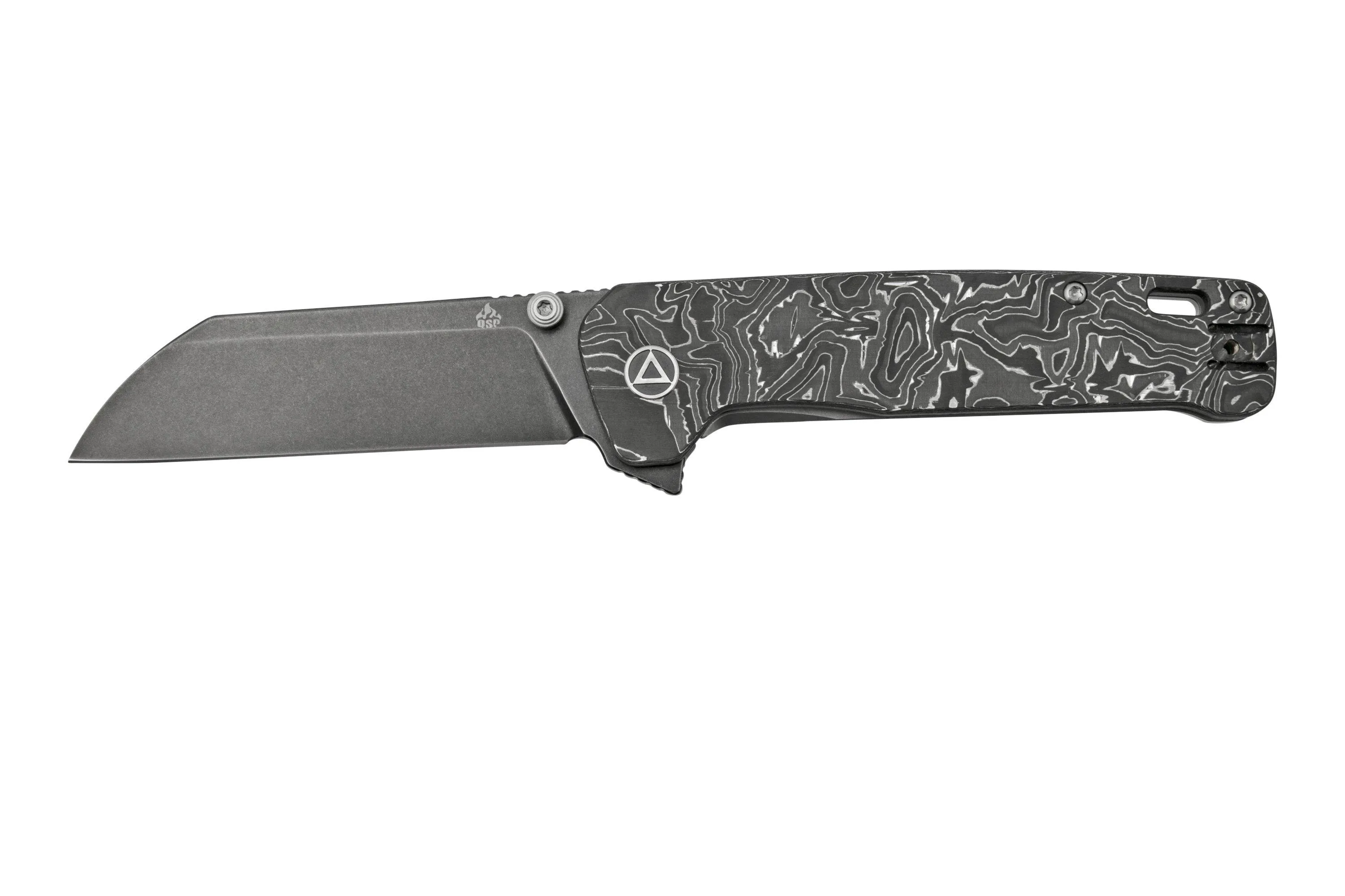 QSP KNIFE PENGUIN XL QS130XLD2, BLACKWASHED 20CV, ALUMINUM FOIL CARBON FIBRE NAVAJA