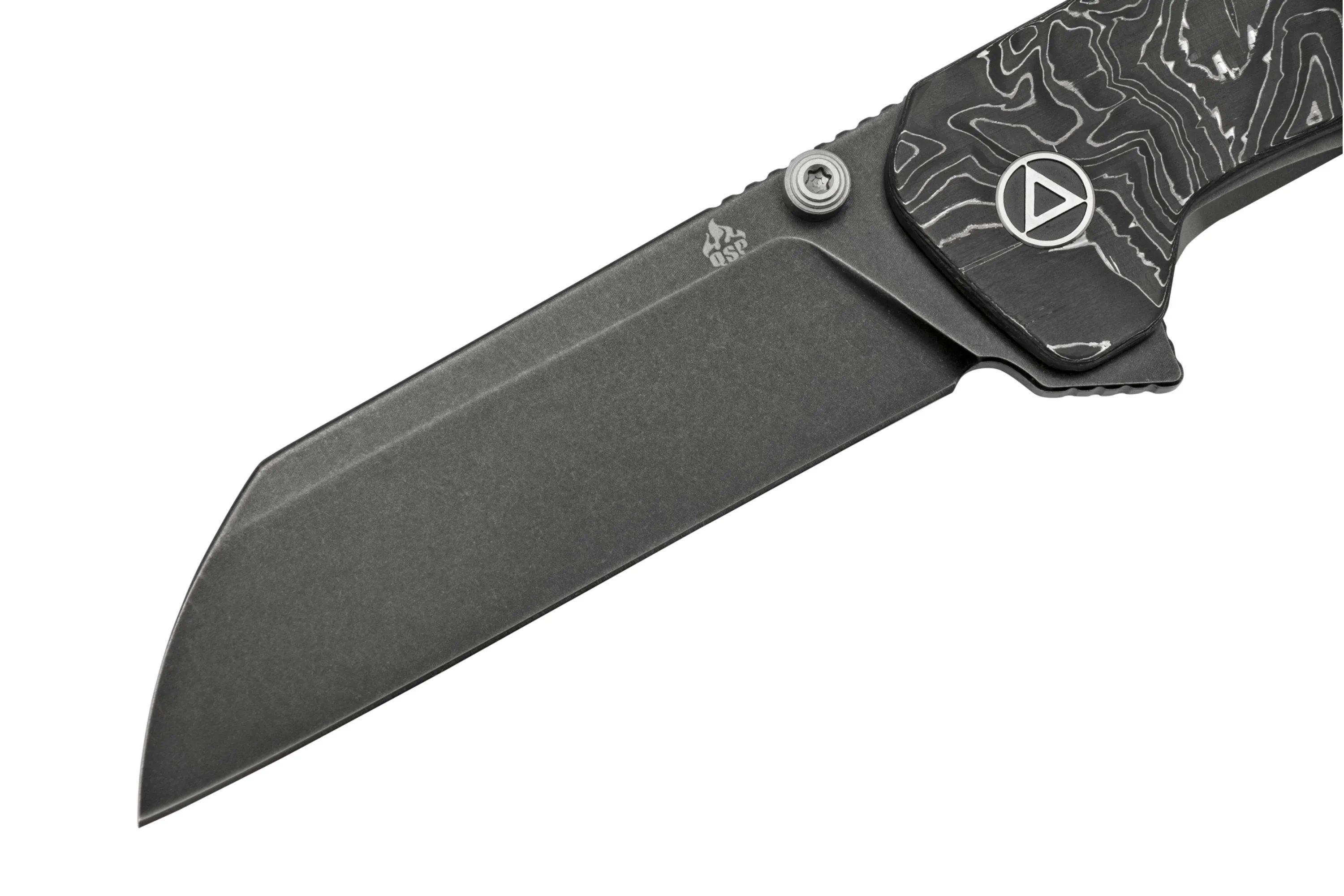 QSP KNIFE PENGUIN XL QS130XLD2, BLACKWASHED 20CV, ALUMINUM FOIL CARBON FIBRE NAVAJA