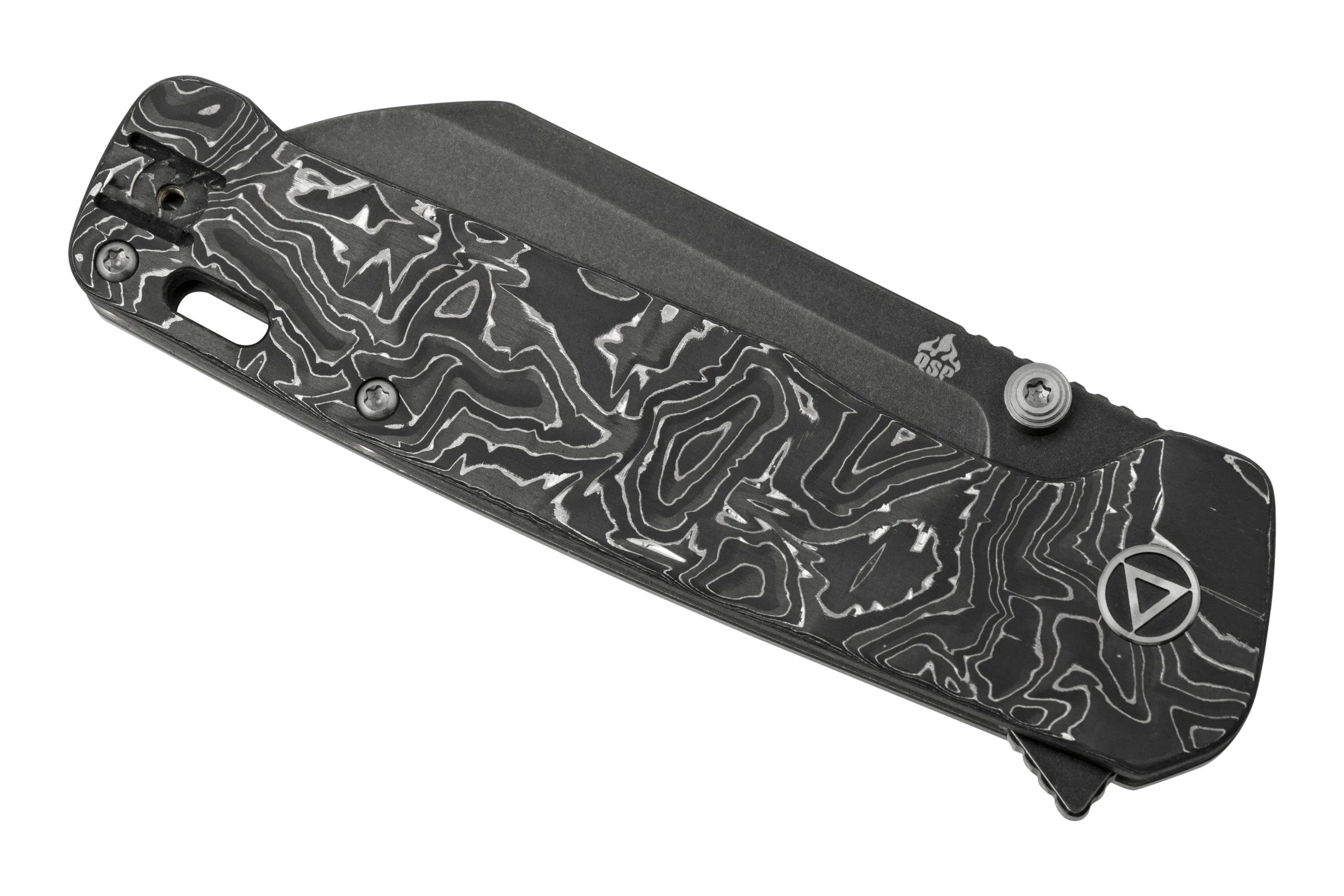 QSP KNIFE PENGUIN XL QS130XLD2, BLACKWASHED 20CV, ALUMINUM FOIL CARBON FIBRE NAVAJA