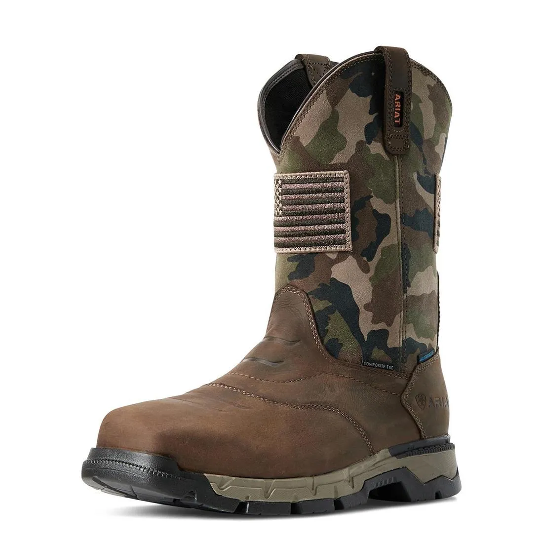 REBAR FLEX PATRIOT COMPOSITETOE WATERPROOF WORK BOOT DARK BROWN