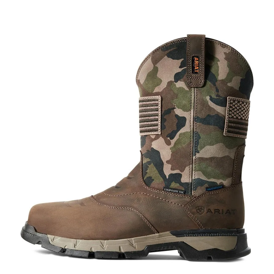 REBAR FLEX PATRIOT COMPOSITETOE WATERPROOF WORK BOOT DARK BROWN