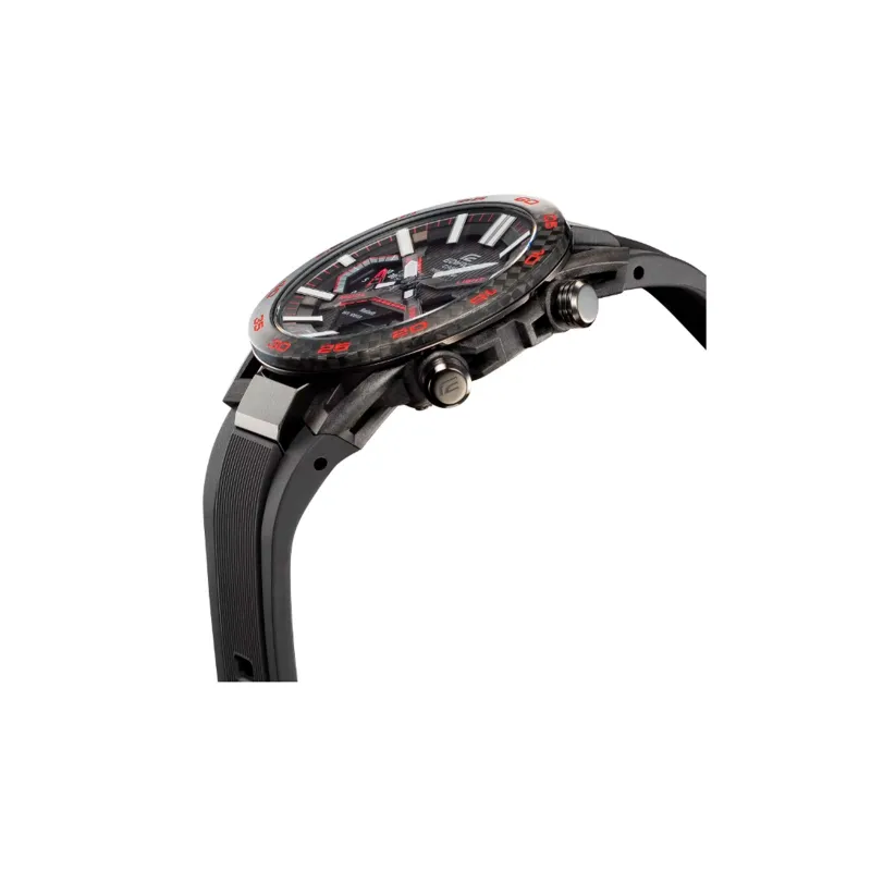 RELOJ CASIO EDIFICE ACERO NEGRO CORREA RESINA ECB2000PB1A