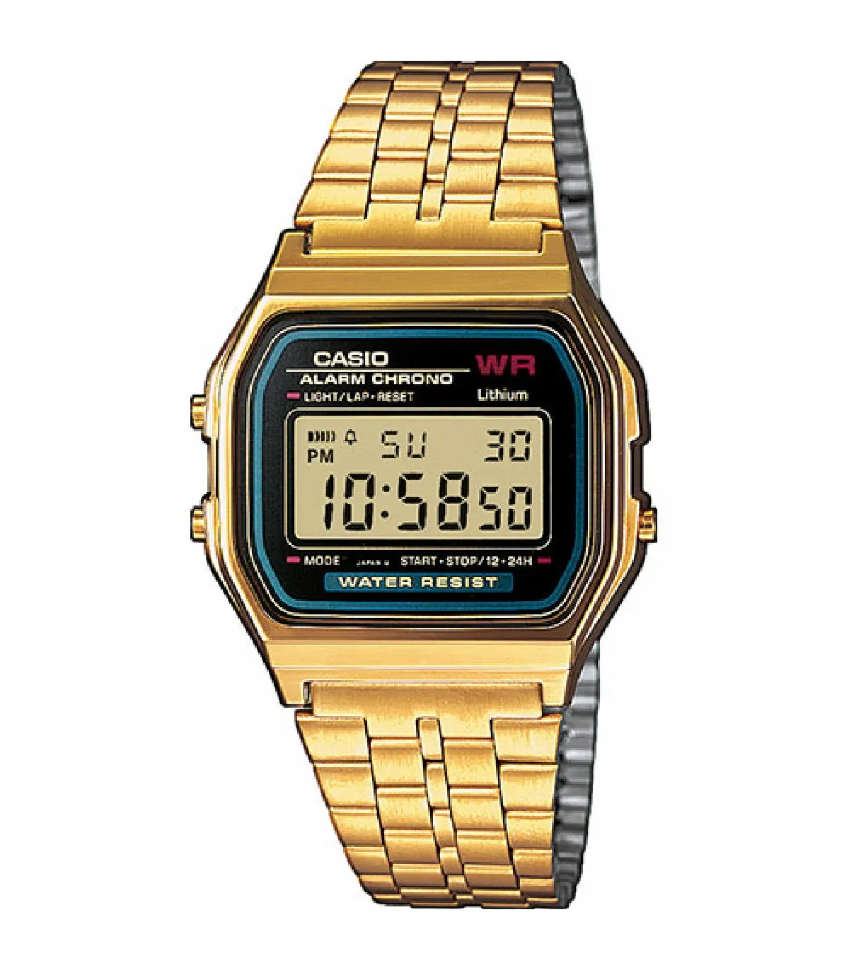 RELOJ CASIO VINTAGE ICONIC UNISEX DORADO CAJA NEGRA  A159WGEA1EF