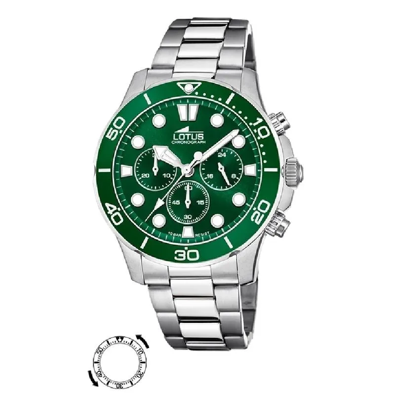 RELOJ LOTUS ACERO CON ESFERA VERDE 187562