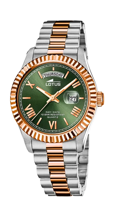 Reloj Lotus Caballero Acero Rose Verde 18855/3