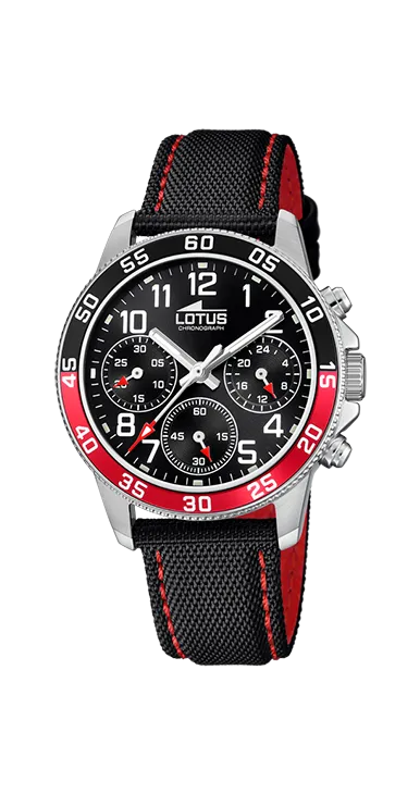 RELOJ LOTUS CRONO PIEL NEGROROJO 18581/5