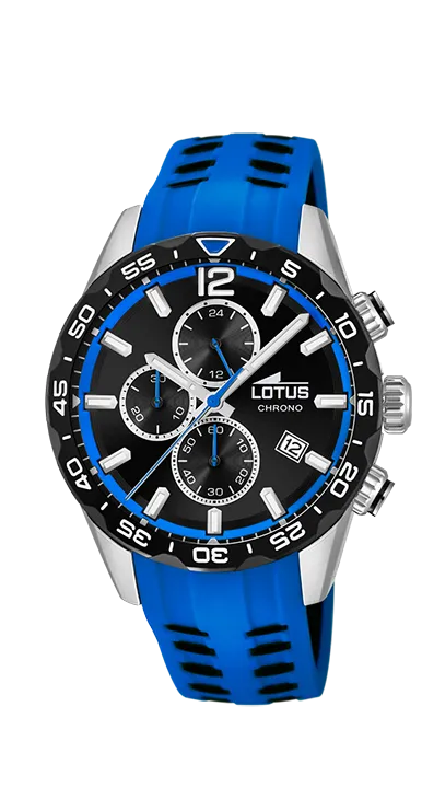 Reloj Lotus Hombre Crono Caucho Azul 18590/2