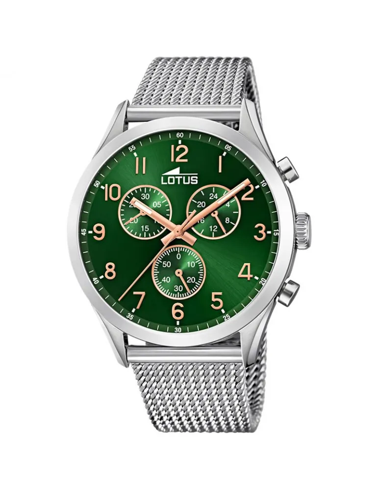 Reloj Lotus Minimalist Hombre Crono milanesa 1863