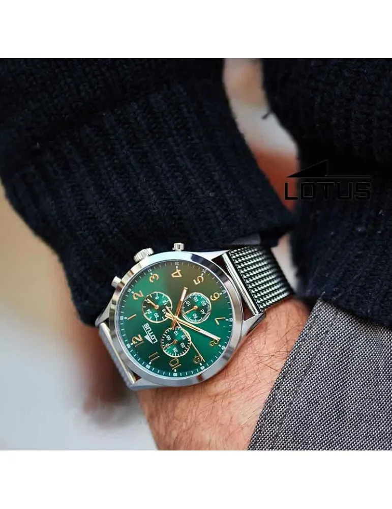 Reloj Lotus Minimalist Hombre Crono milanesa 1863