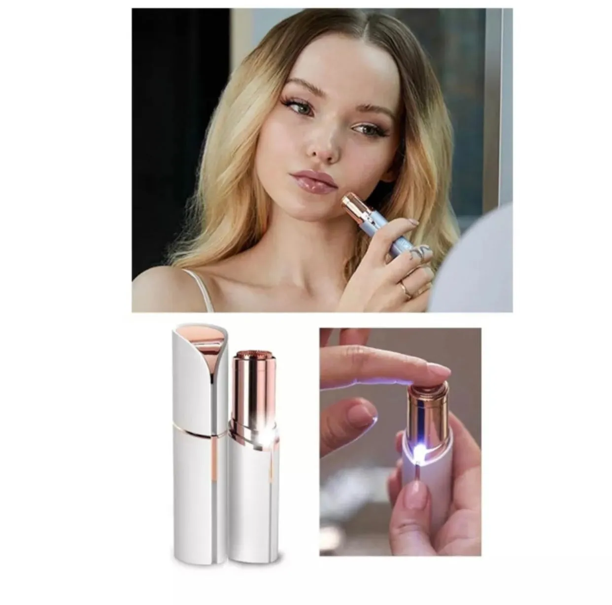 Removedor de vello facial recargable