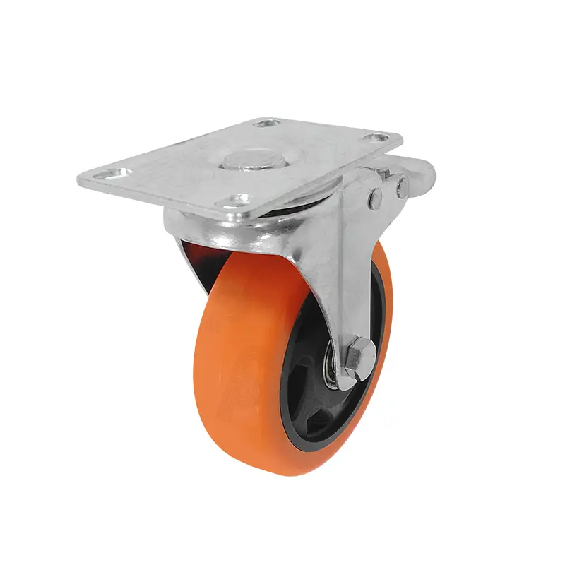 Rueda de PVC Giratoria Surtek RV10B 4 PULG 90 KG CON FRENO