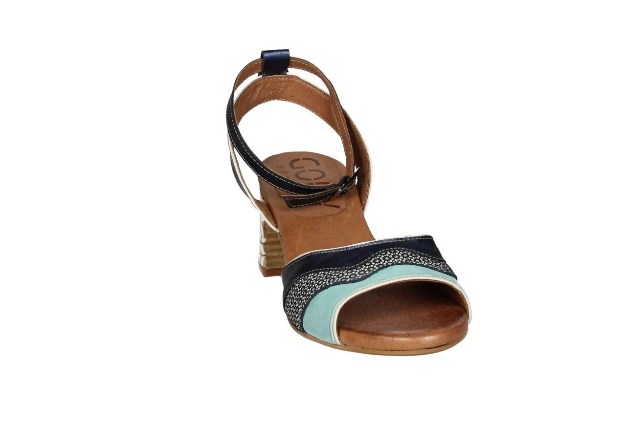 Sandalia Azul/verde Mar Pala Combinada Con Pulsera