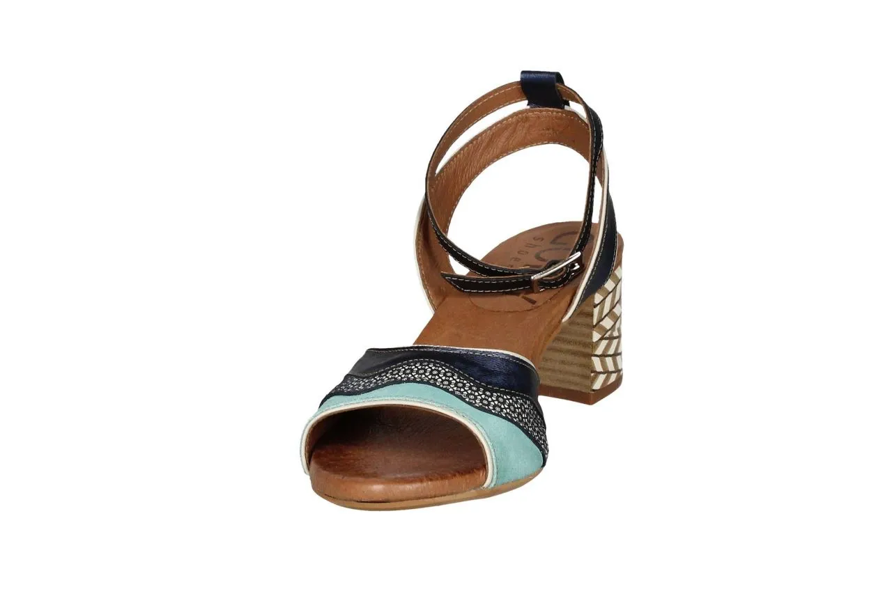 Sandalia Azul/verde Mar Pala Combinada Con Pulsera
