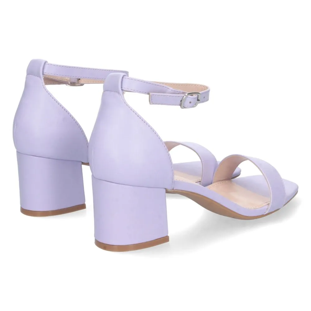 Sandalia de Tacón para Mujer Cómoda con Pala Fina Simple Estilo Ankle Strap y Cierre de Hebilla