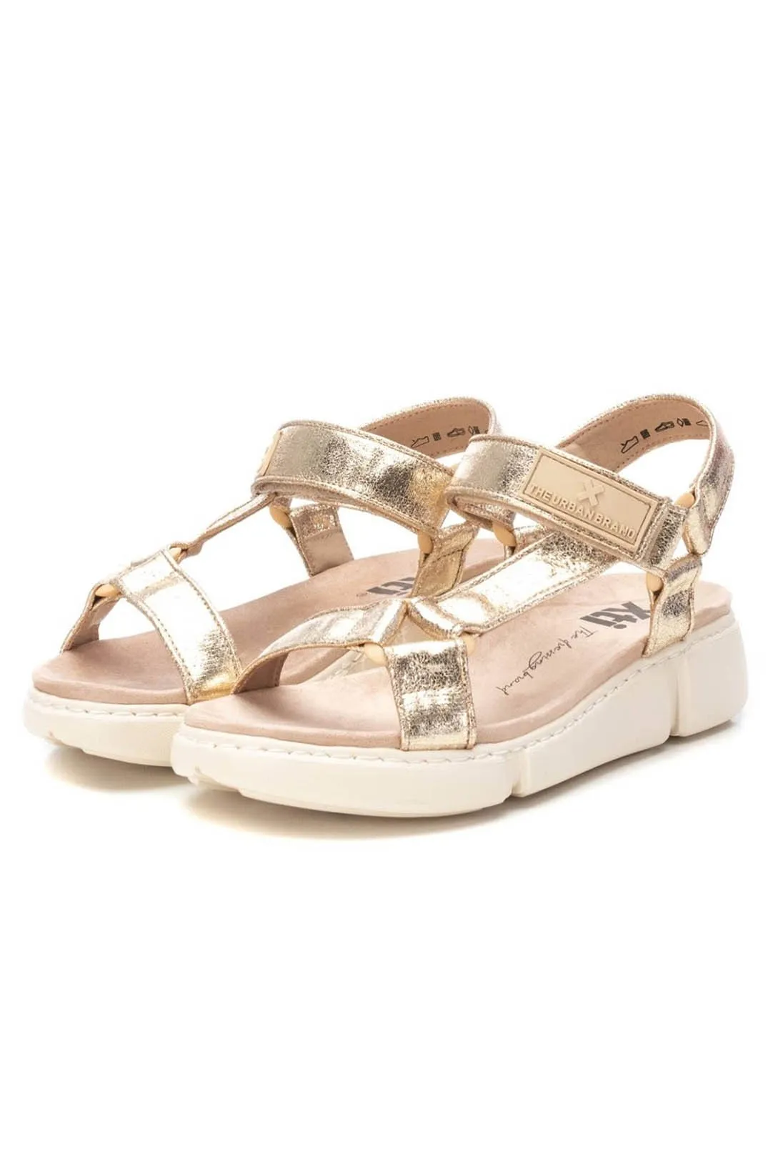 SANDALIA MUJER METALIZADA BEIGE