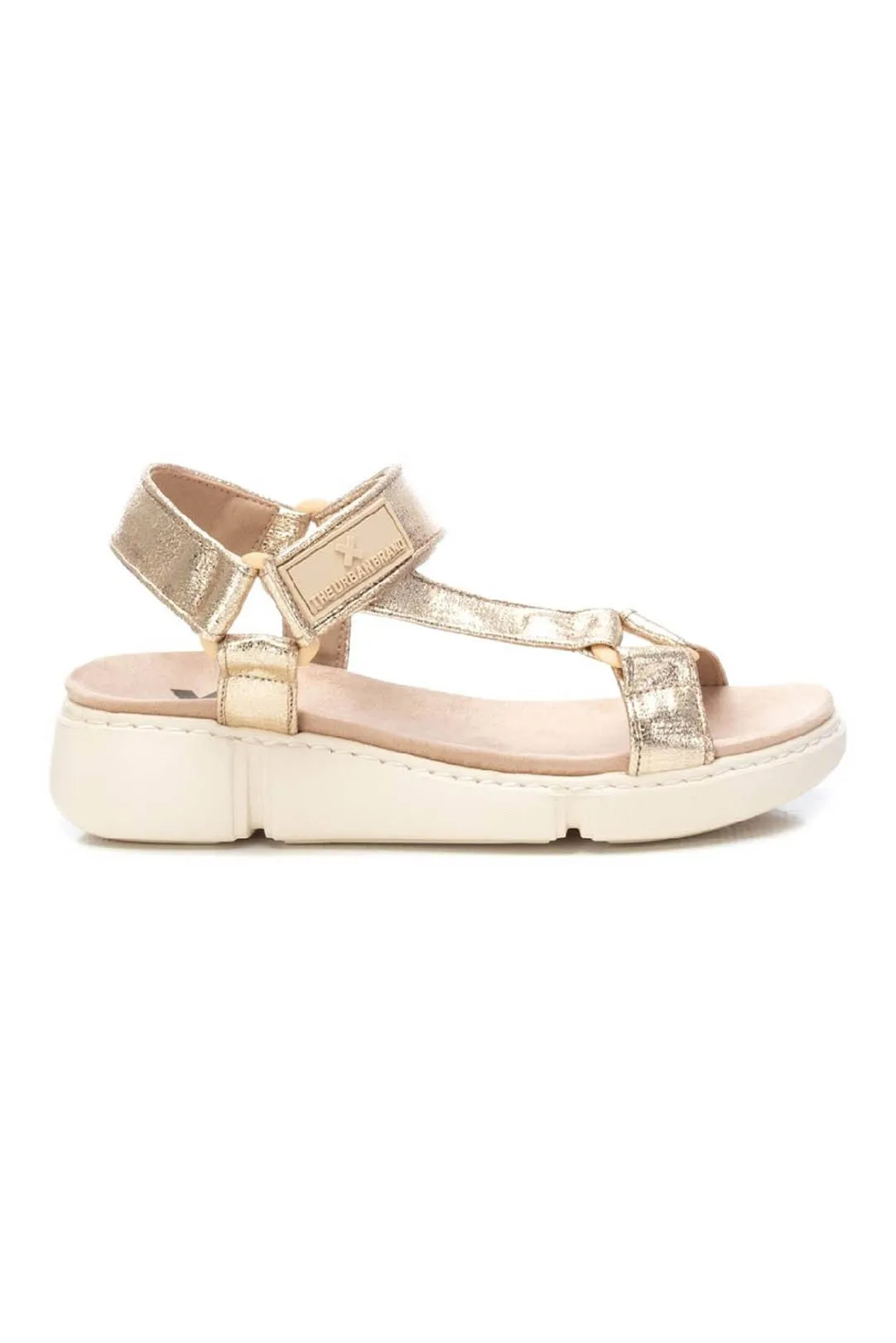 SANDALIA MUJER METALIZADA BEIGE