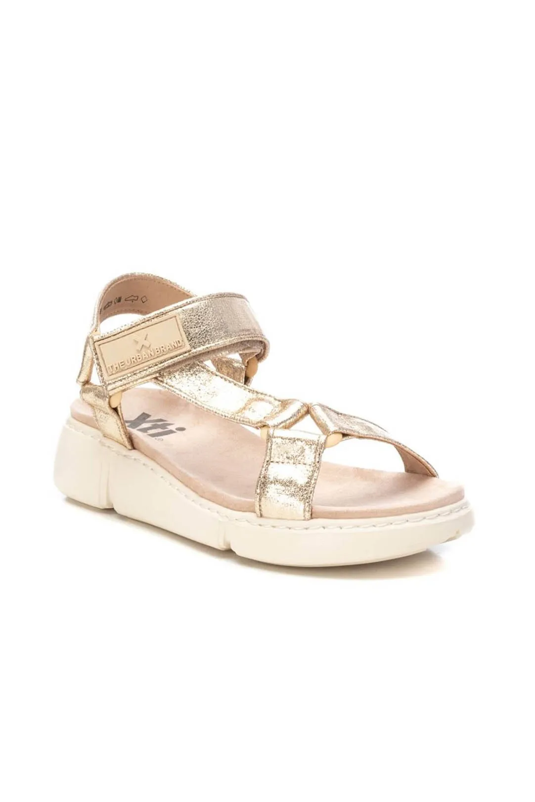 SANDALIA MUJER METALIZADA BEIGE