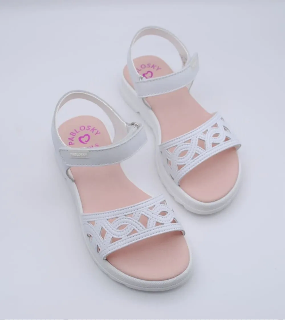 SANDALIA PABLOSKY NIÑA CRUZADO BLANCO VELCRO