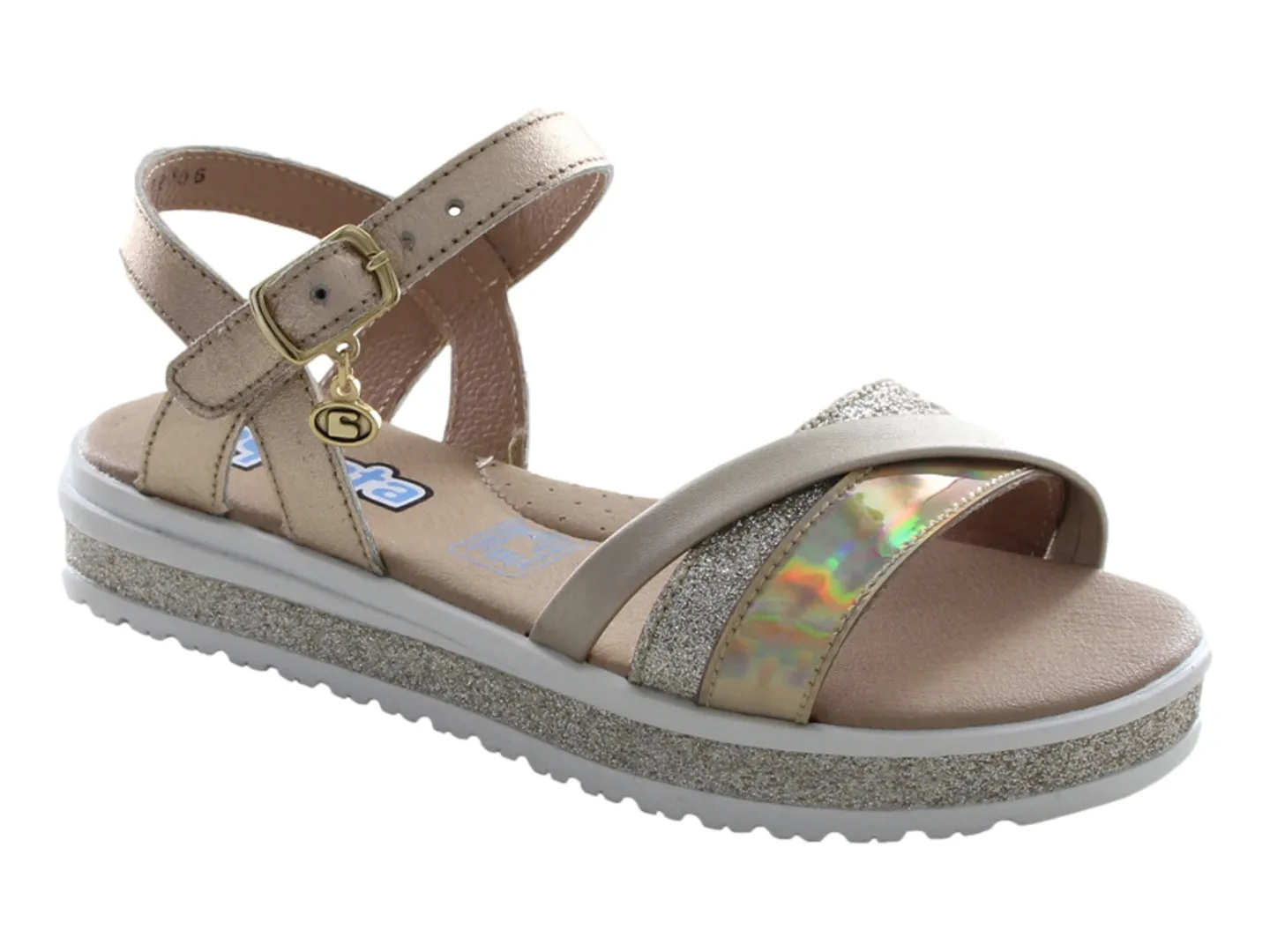 Sandalias Coqueta 112306 Oro Para Niña