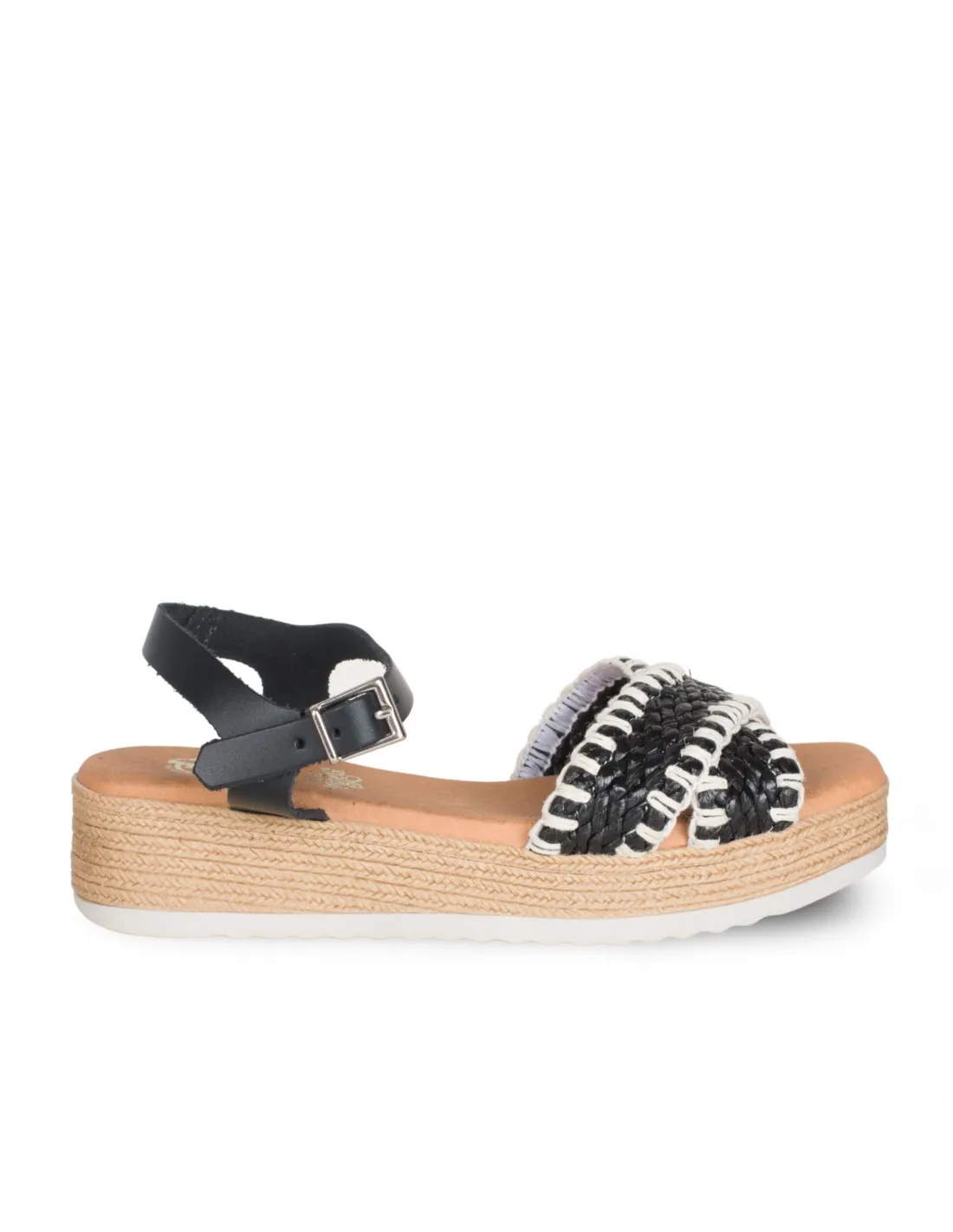 Sandalias Cuña Baja Negras PERA LIMONERA
